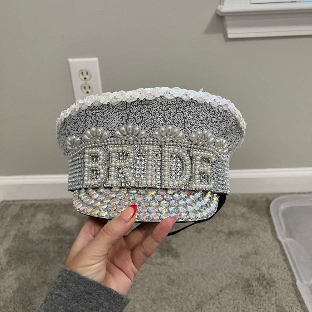White bride captain hat